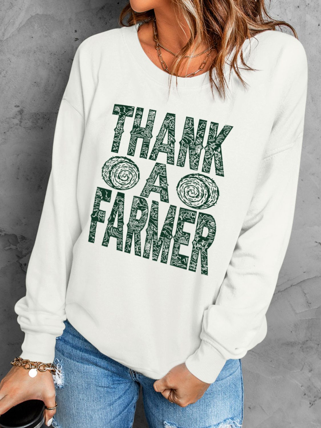 THANK A FARMER Graphic Sweatshirt