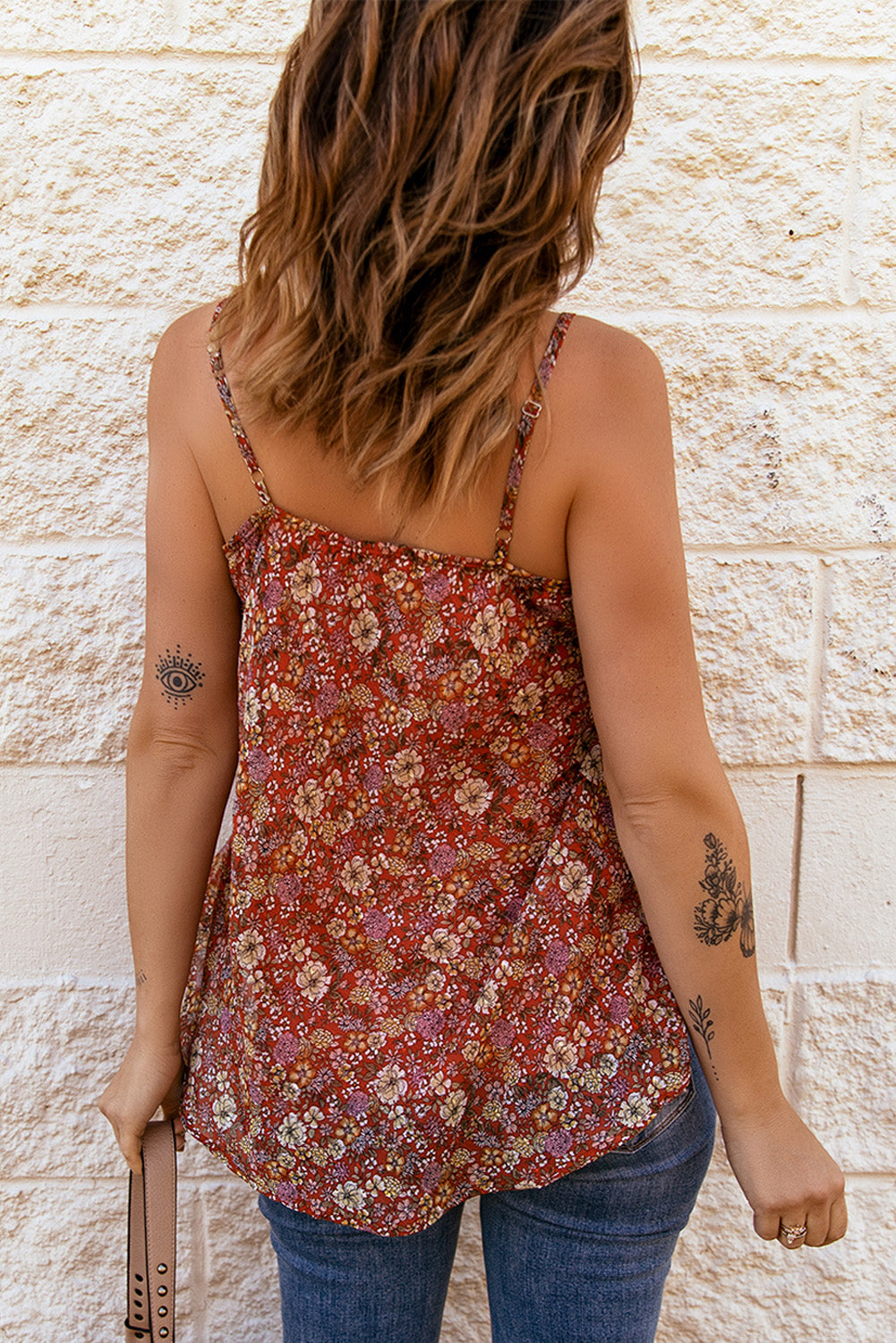 Floral V-Neck Spaghetti Strap Cami