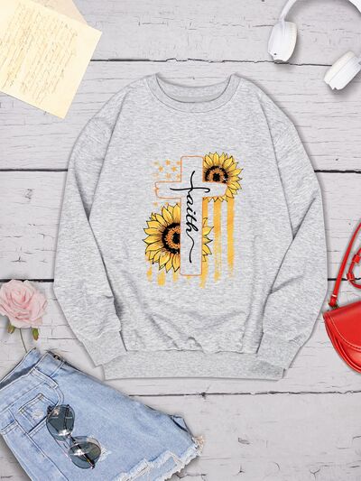 Sunflower Round Neck Dropped Shoulder Sweatshirt