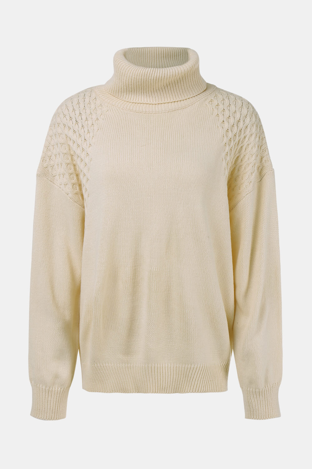 Turtleneck Dropped Shoulder Sweater