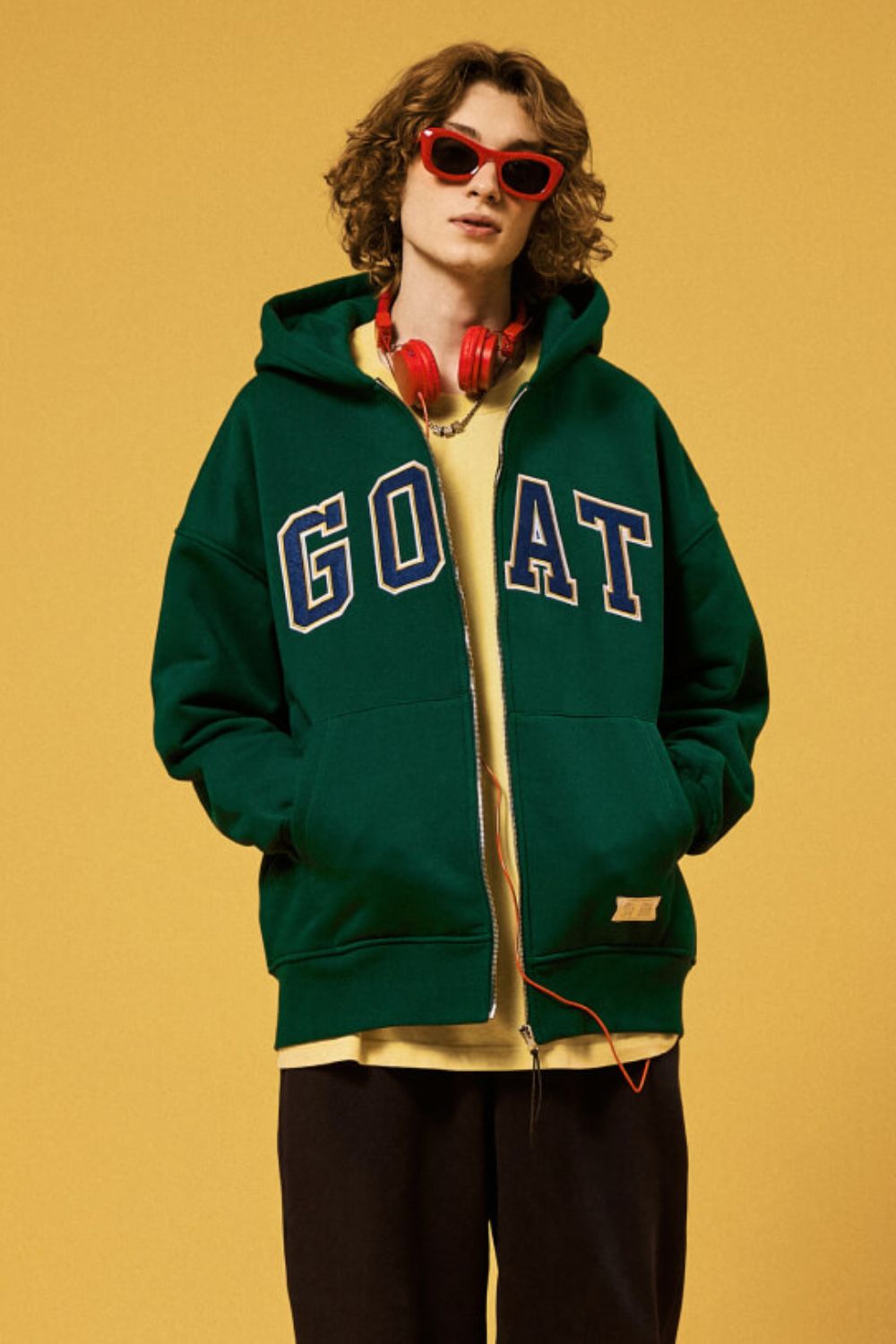 GOAT Graphic Drop Shoulder Hooded Jacket