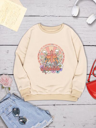 Cross Graphic Round Neck Sweatshirt