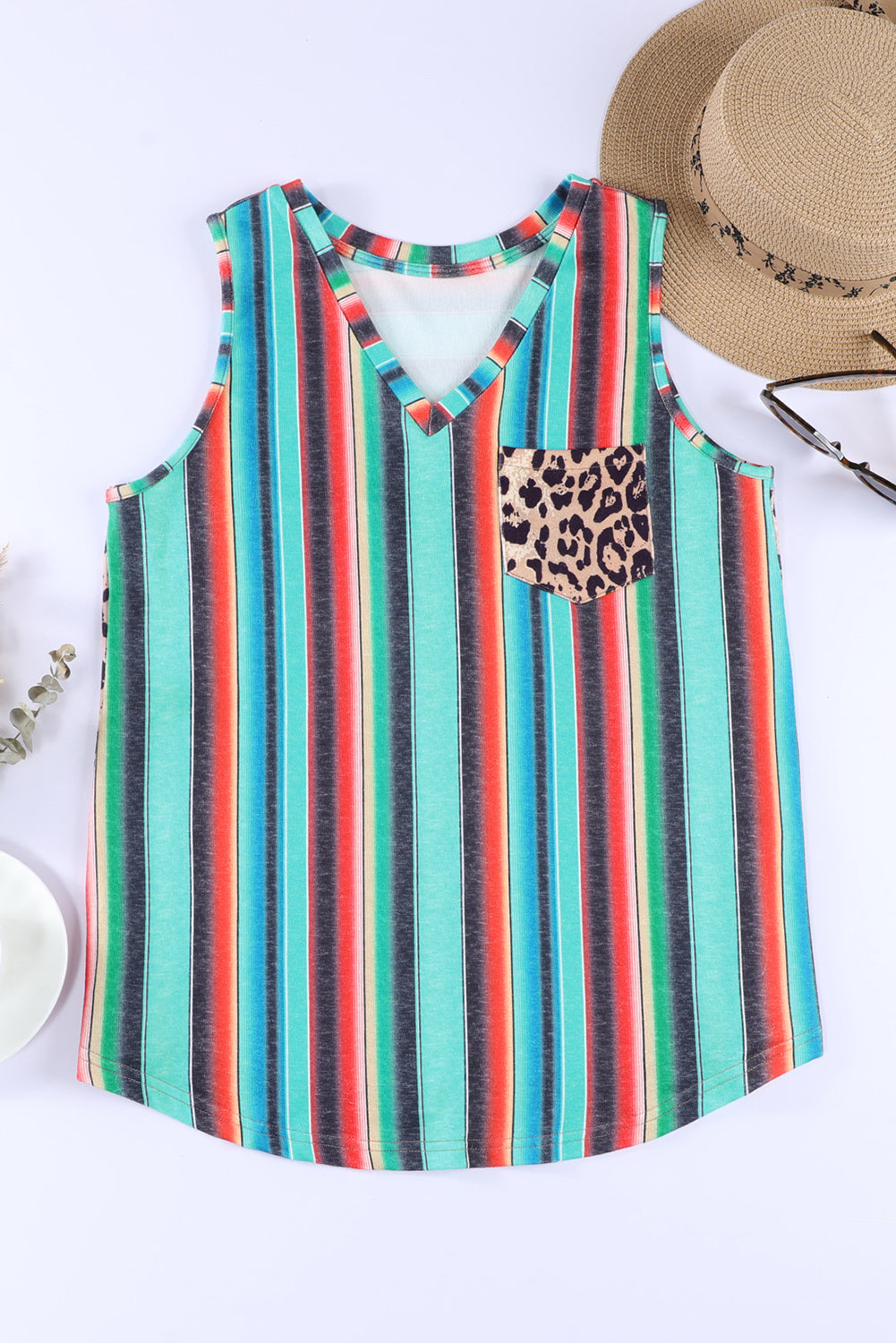 Rainbow Stripe Pocket Patch Tank