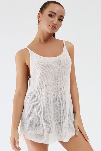 Scoop Neck Spaghetti Strap Knit Cami