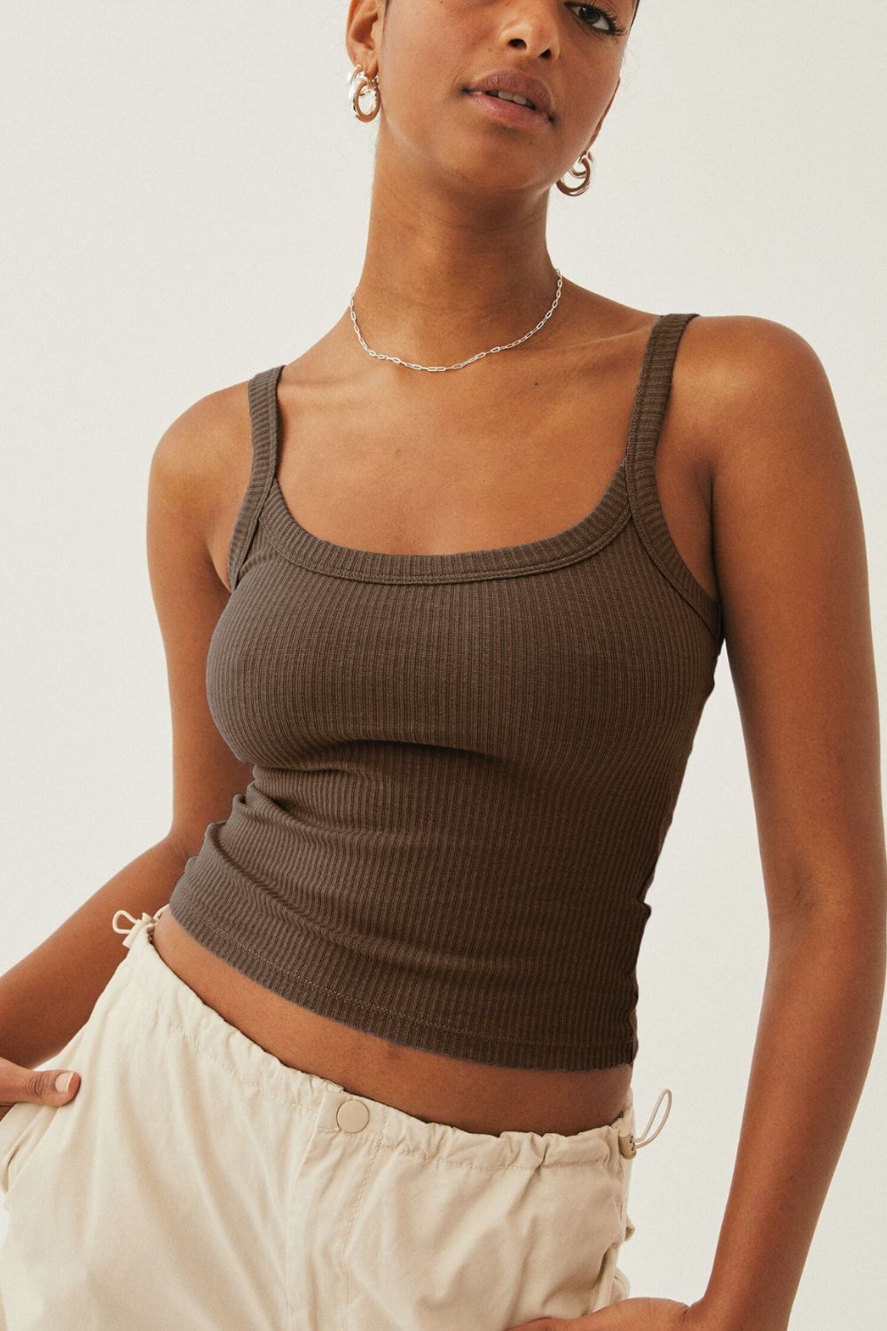 In Your Dreams Ribbed Cropped Cami