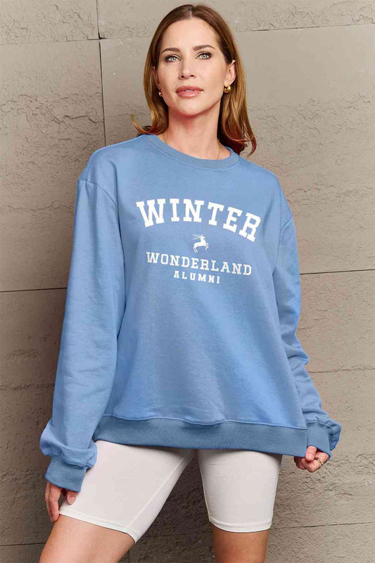 Simply Love Full Size WINTER WONDERLAND ALUMNI Graphic Long Sleeve Sweatshirt