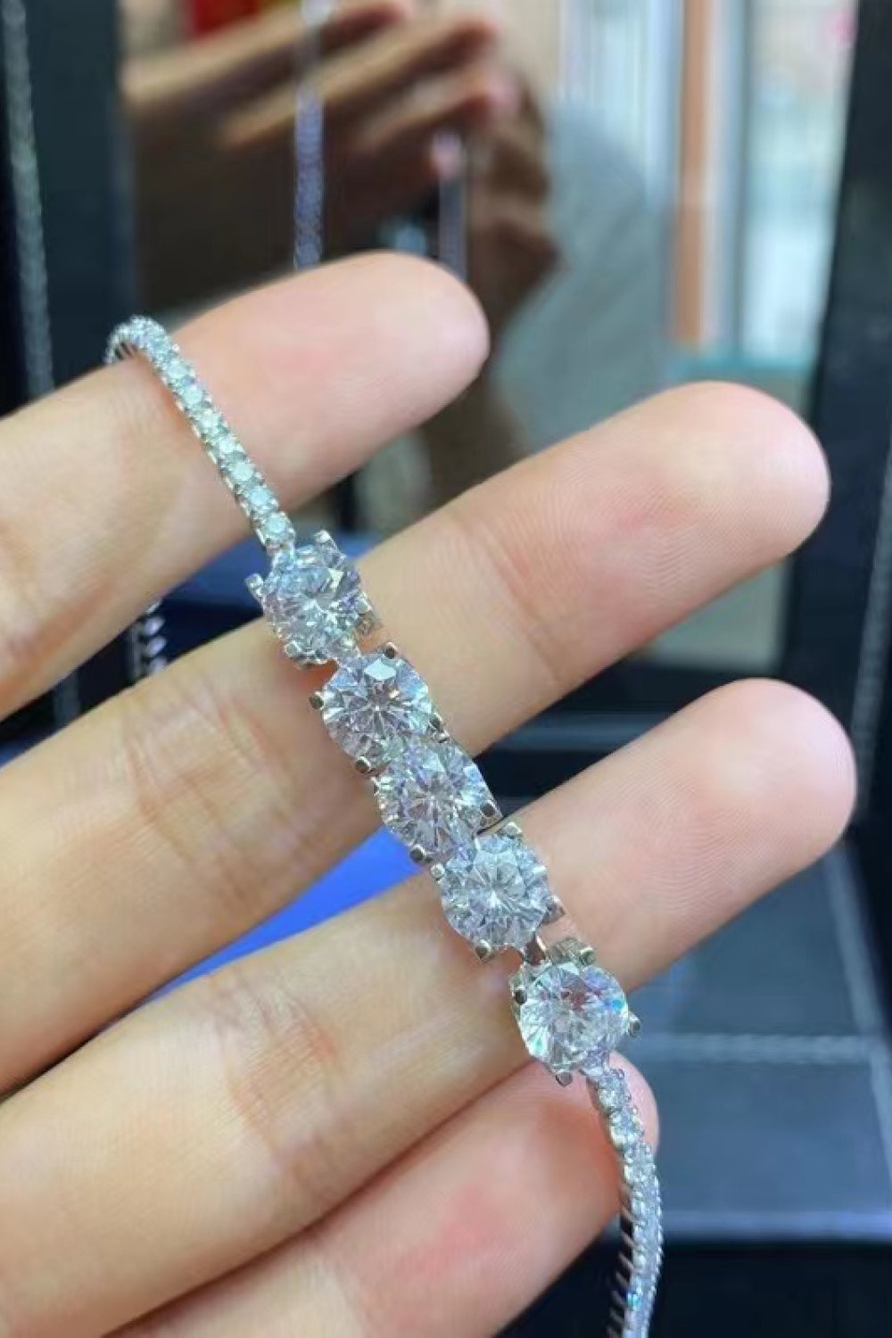 5 Carat Moissanite Lobster Clasp Bracelet