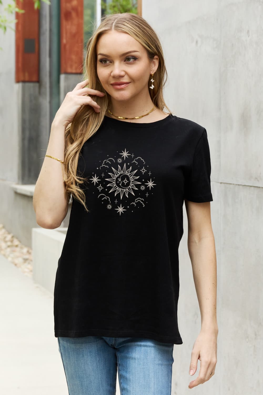 Simply Love Celestial Graphic Short Sleeve Cotton Tee