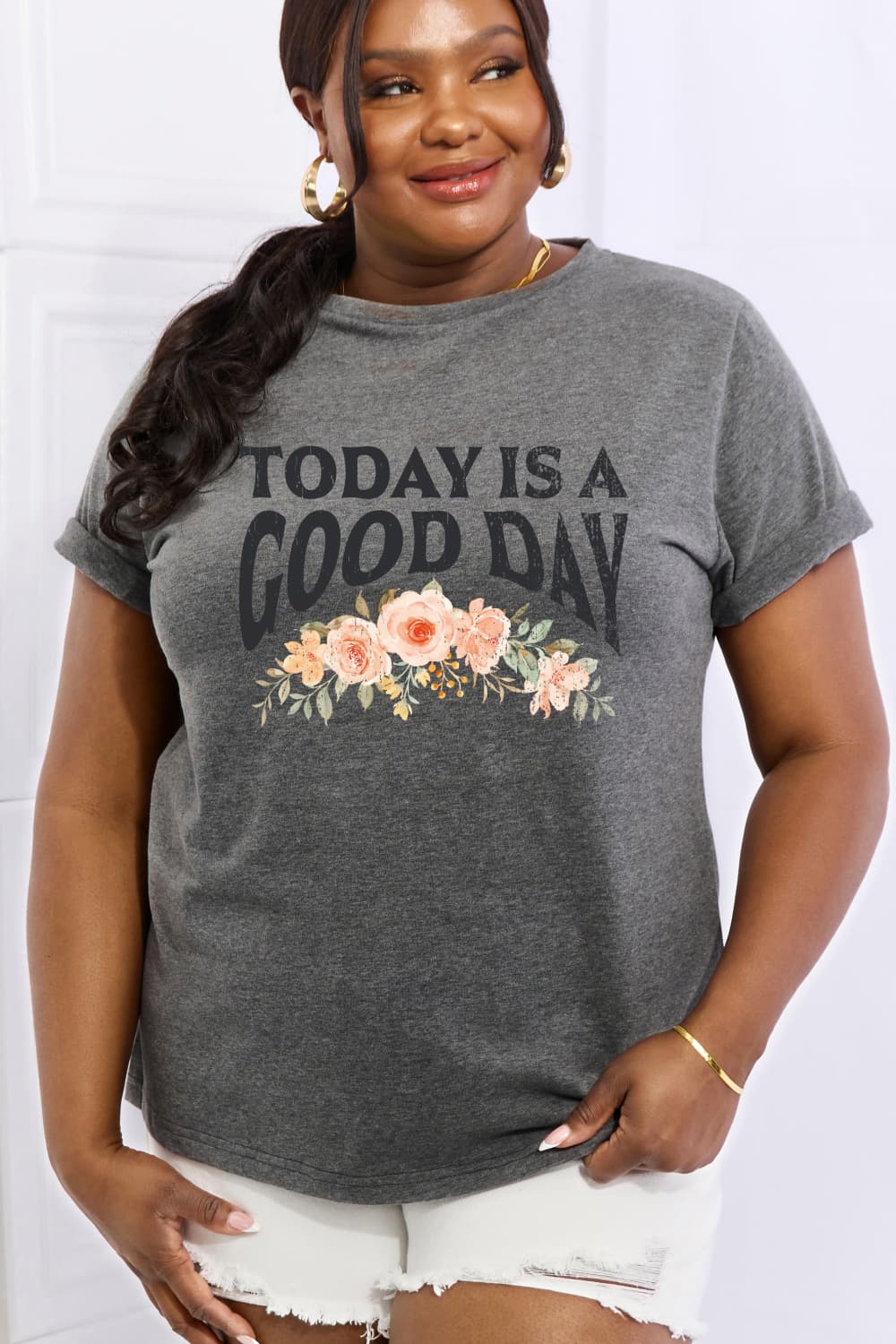 Simply Love Full Size TODAY IS A GOOD DAY Graphic Cotton Tee