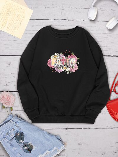 FAITH HOPE LOVE Round Neck Sweatshirt