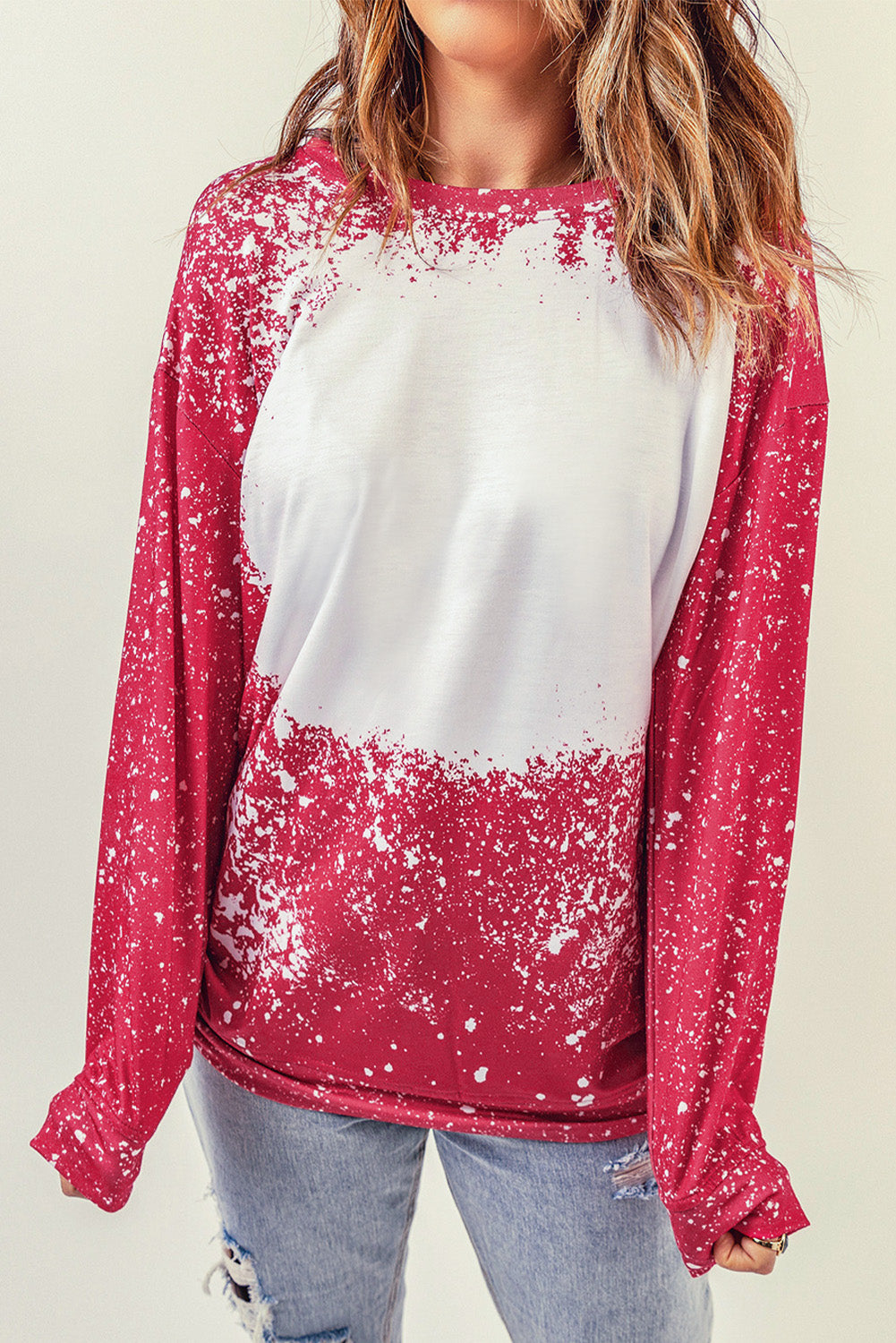 Contrast Splash Drop Shoulder Sweatshirt