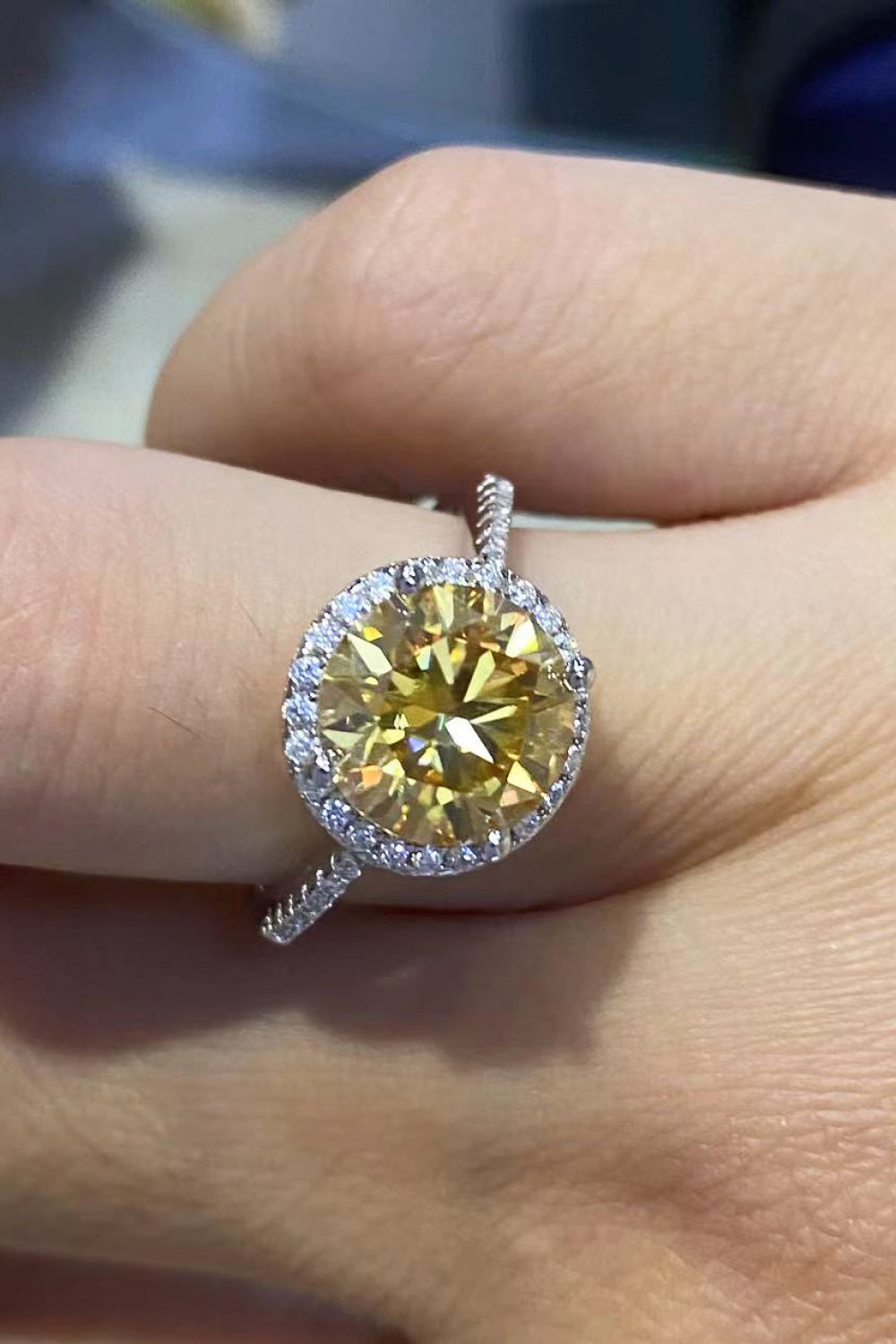 Moissanite Round Ring