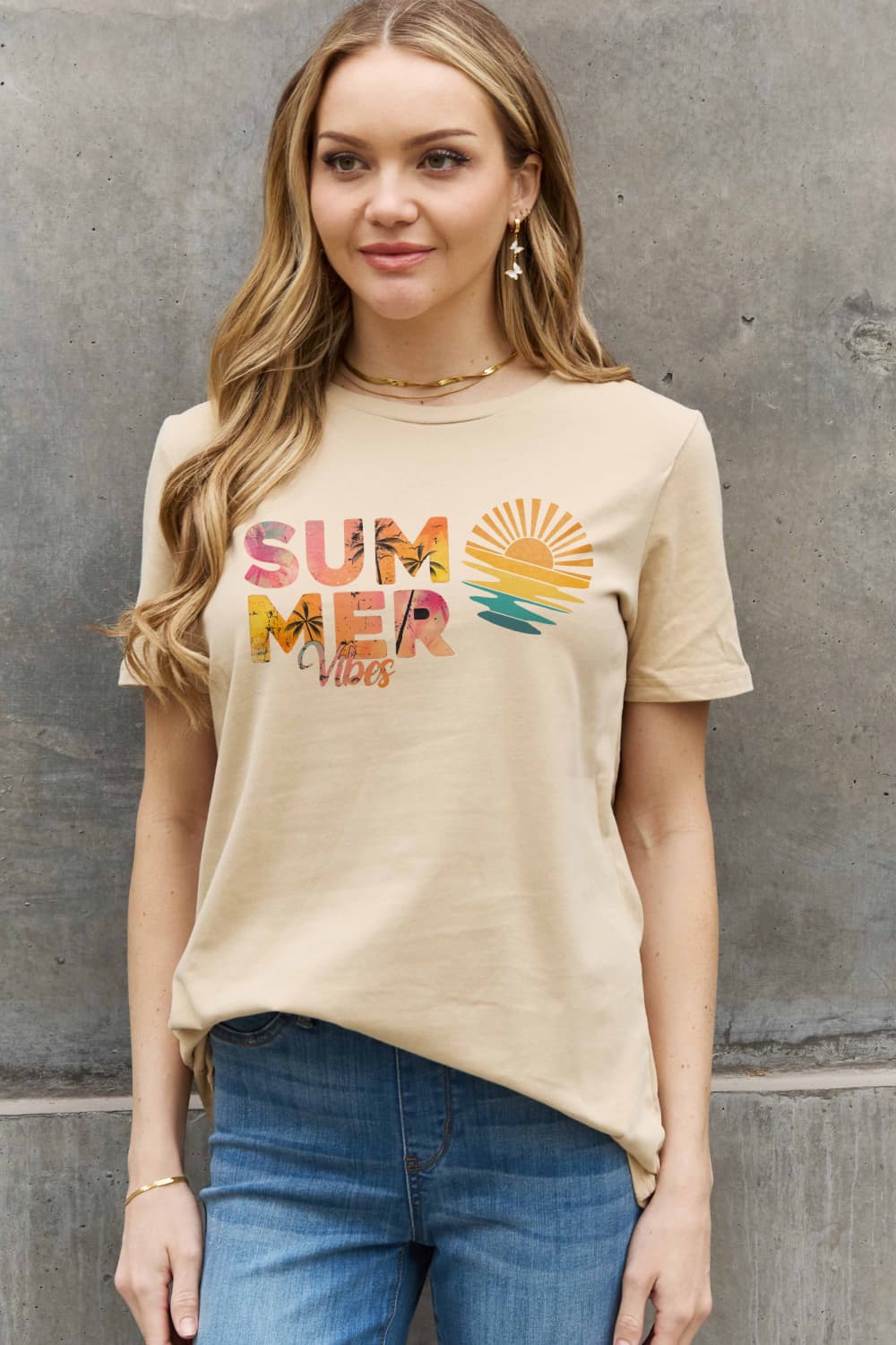 Simply Love Full Size SUMMER VIBES Graphic Cotton Tee