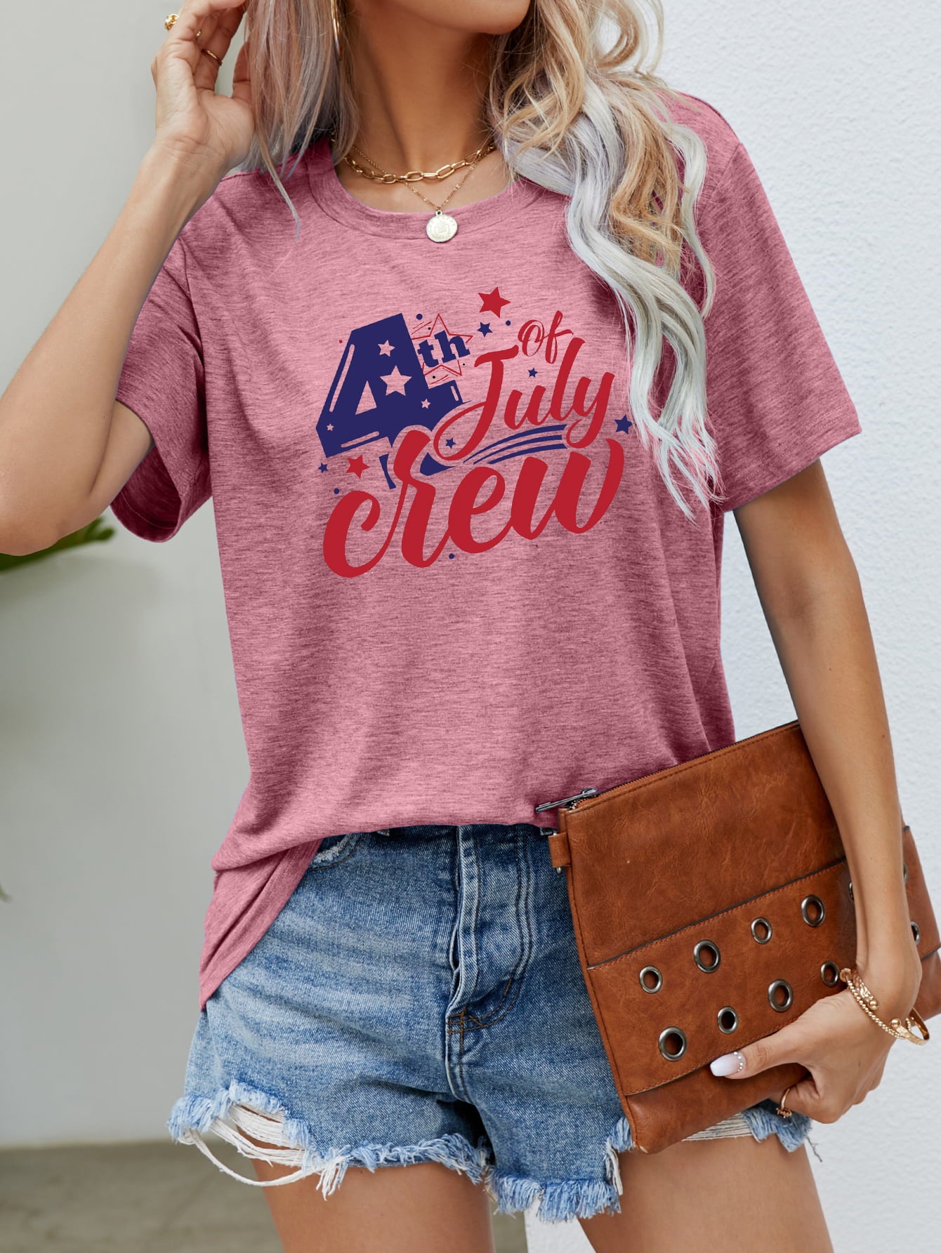 4th OF JULY Graphic Round Neck Tee