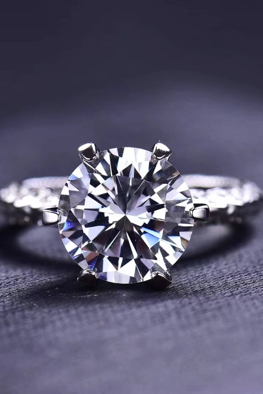 Forever Love Side Stone Moissanite Ring