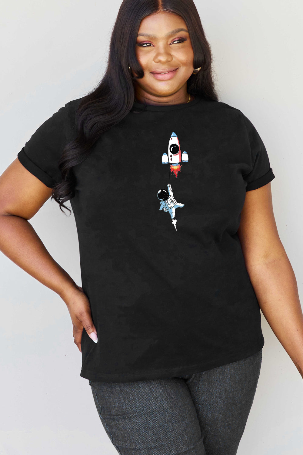 Simply Love Full Size Astronaut Graphic Cotton T-Shirt