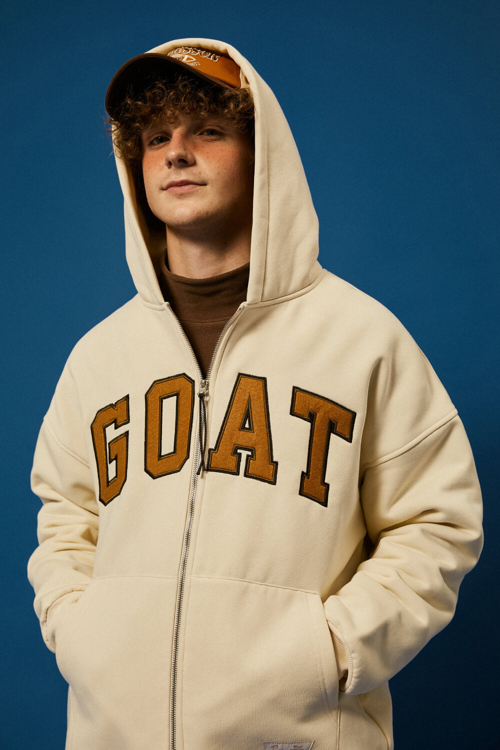 GOAT Graphic Drop Shoulder Hooded Jacket