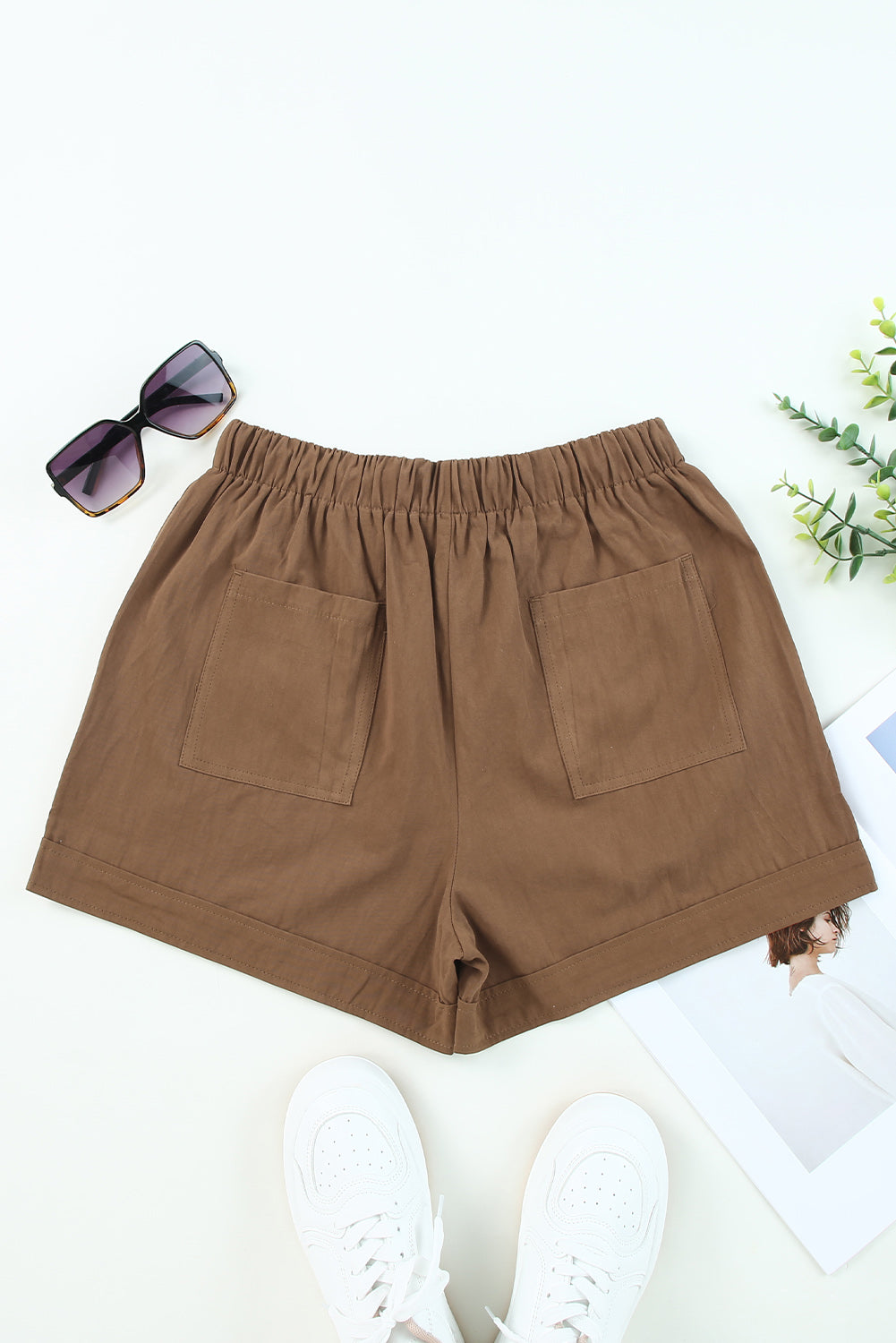 Drawstring Elastic Waist Pocket Shorts