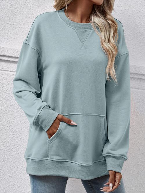 Round Neck Long Sleeve Sweatshirt