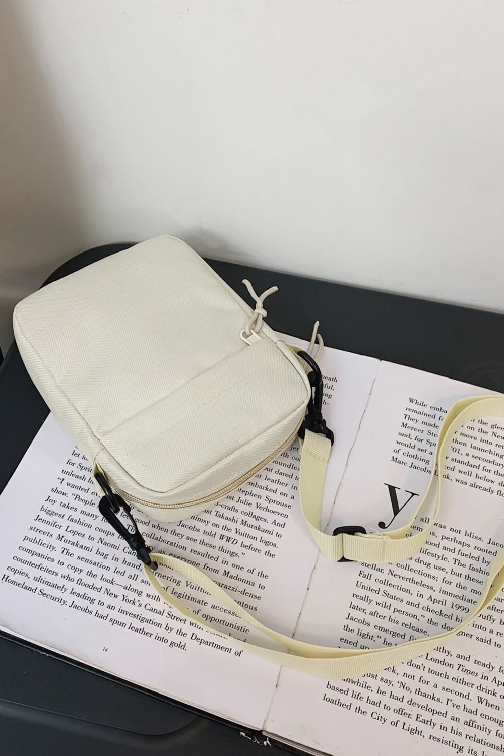 Wide Strap Polyester Crossbody Bag