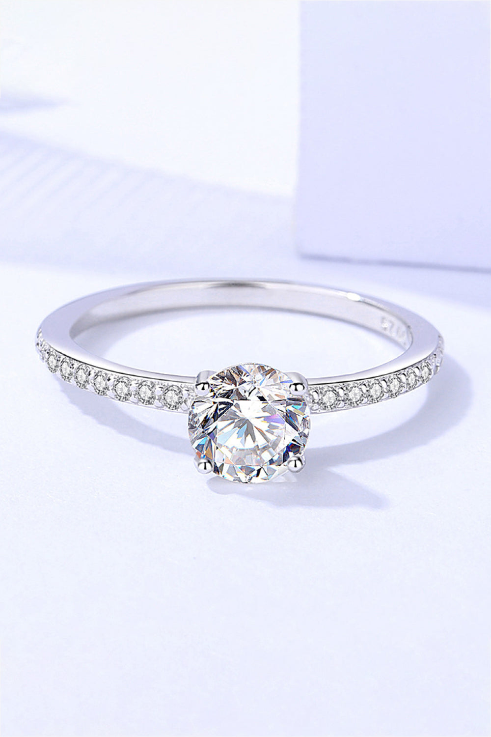 2-Piece 925 Sterling Silver Moissanite Ring