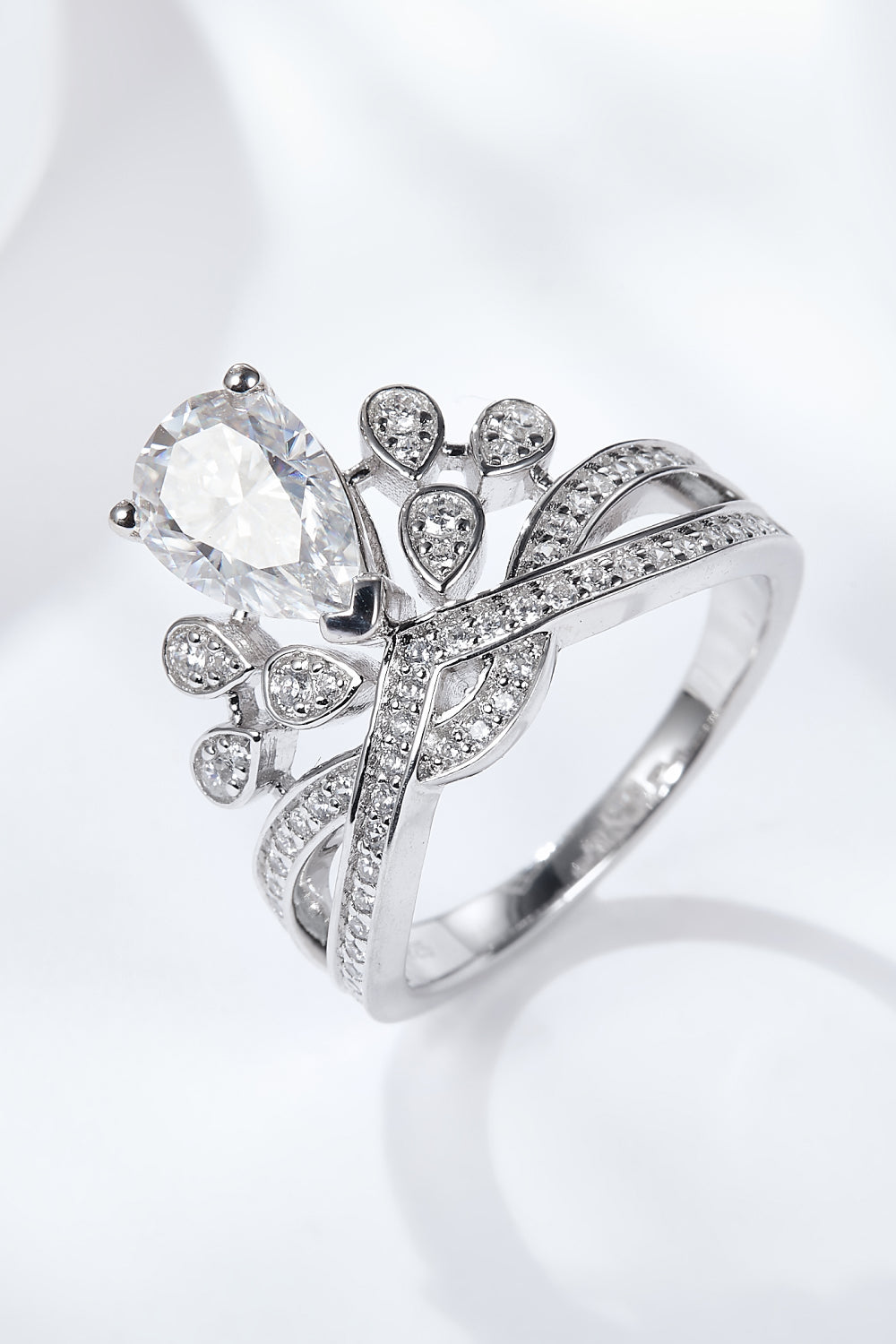 1.5 Carat Moissanite Crown-Shaped Ring