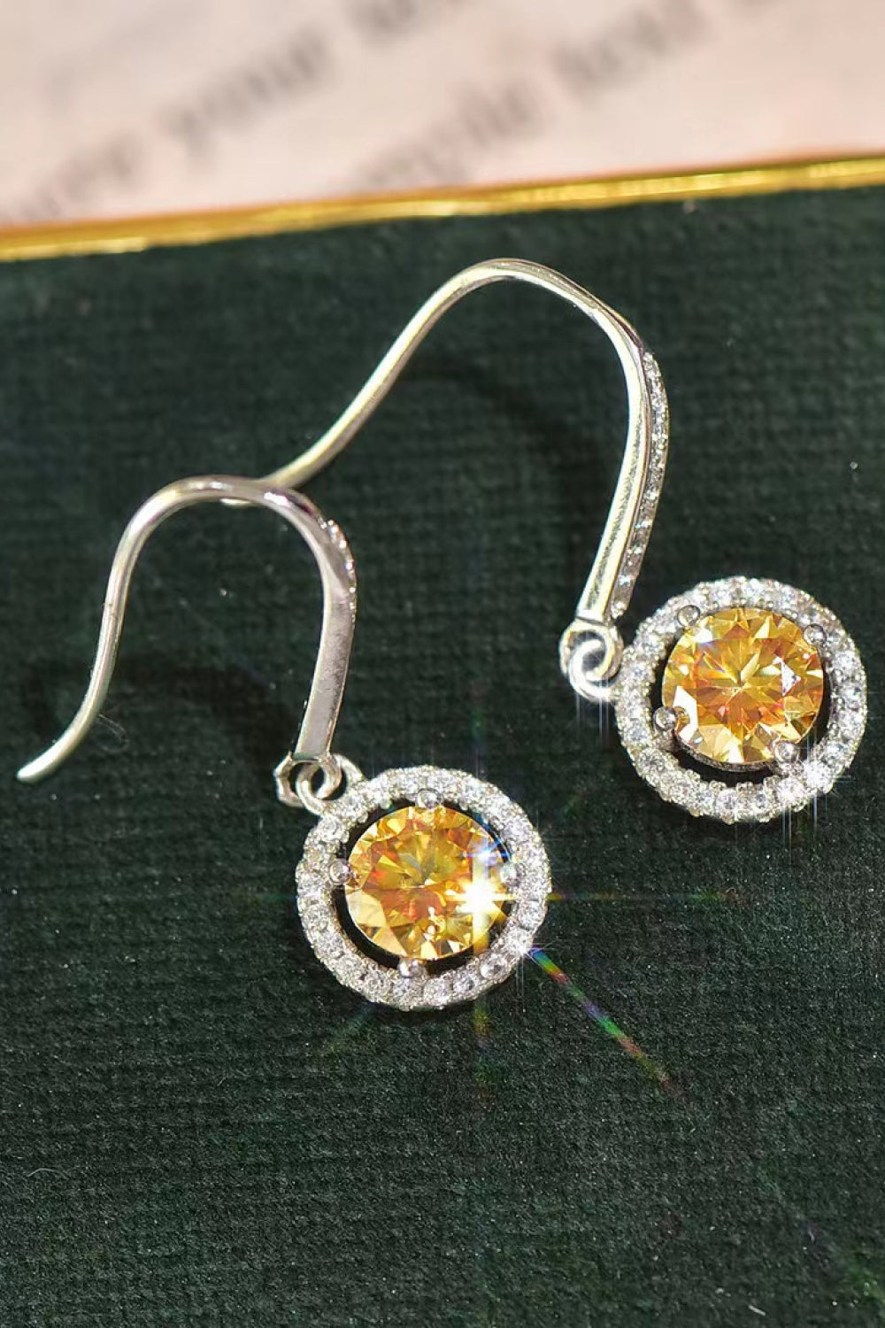 18K Platinum-Plated Moissanite Drop Earrings