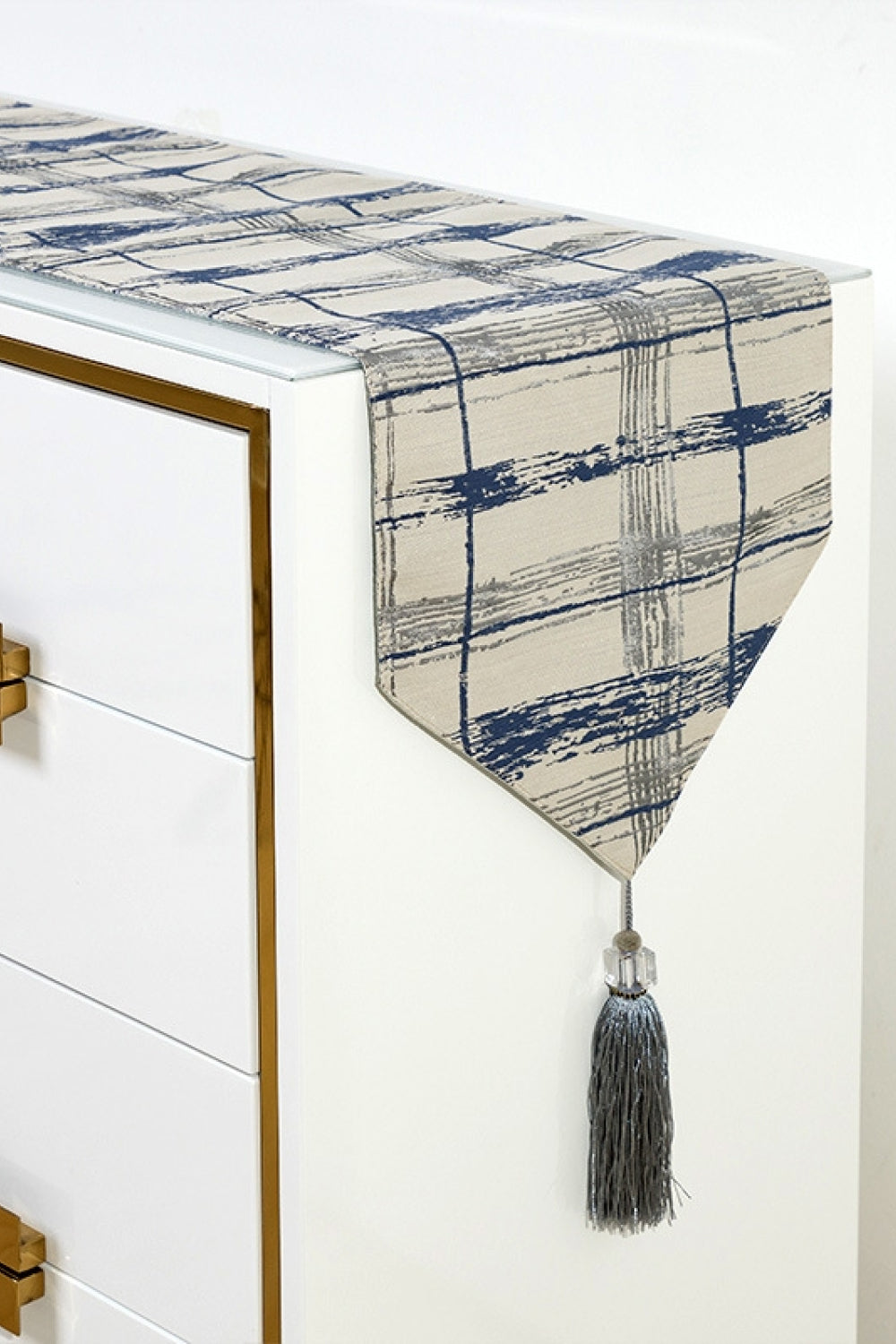 Plaid Tassel Table Runner