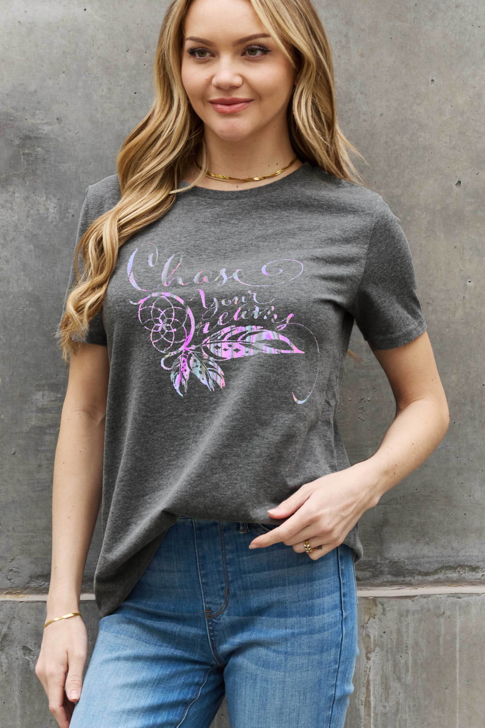 Simply Love Full Size CHASE YOUR DREAMS Graphic Cotton Tee