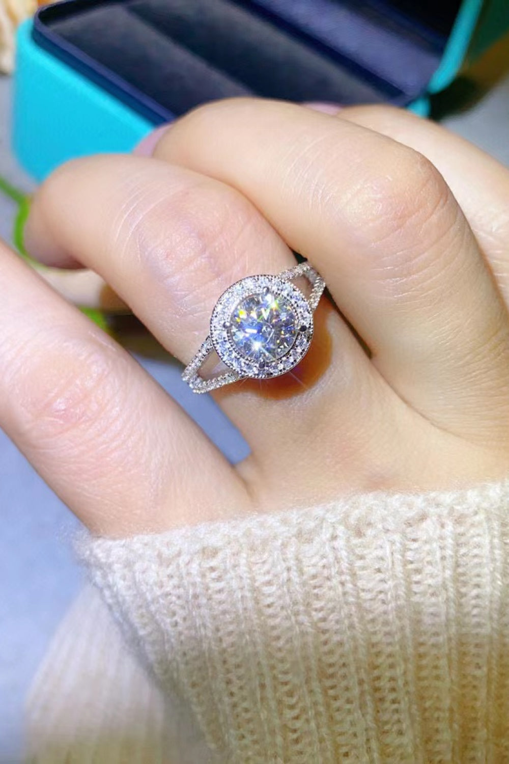 Shiny and Chic 2 Carat Moissanite Ring