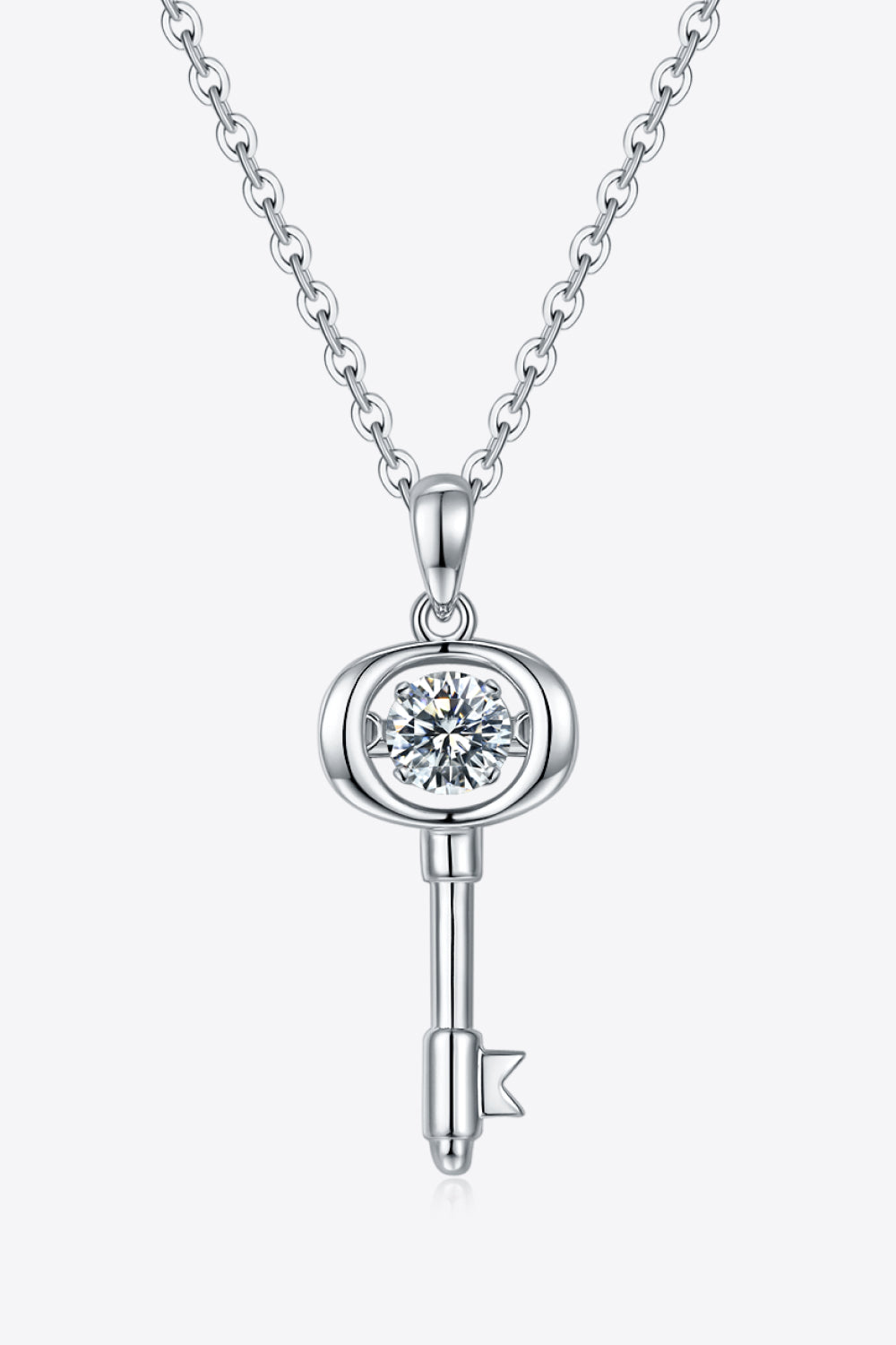 Moissanite Key Pendant Necklace