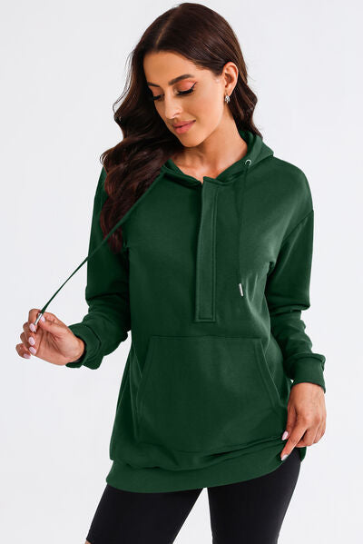 Drawstring Half Zip Hooded Dress