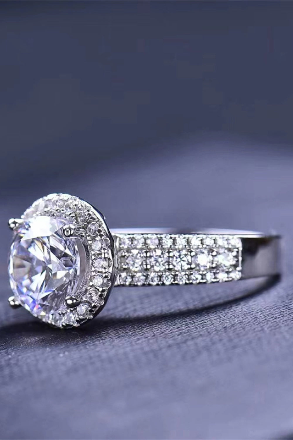 Four-Prong Moissanite Round Ring