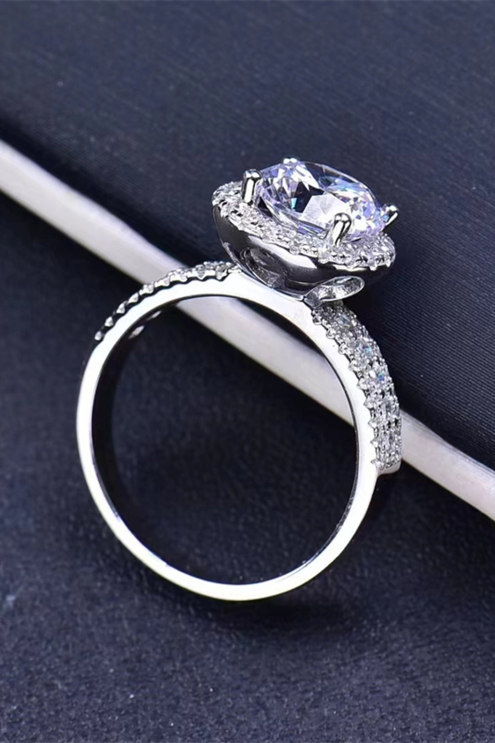 Four-Prong Moissanite Round Ring