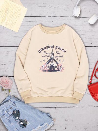 AMAZING GRACE HOW SWEET THE SOUND Round Neck Sweatshirt