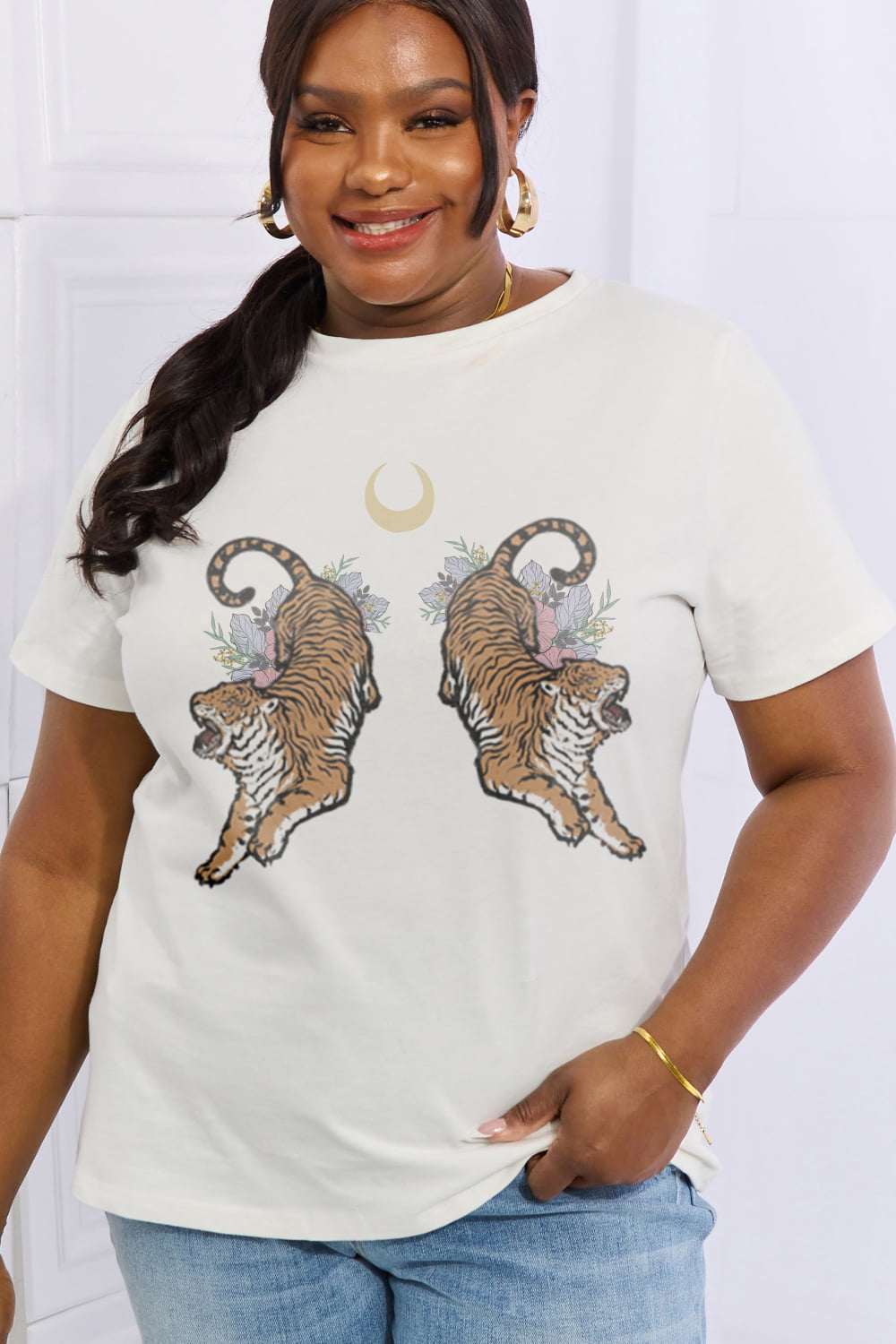 Simply Love Full Size Tiger Graphic Cotton Tee