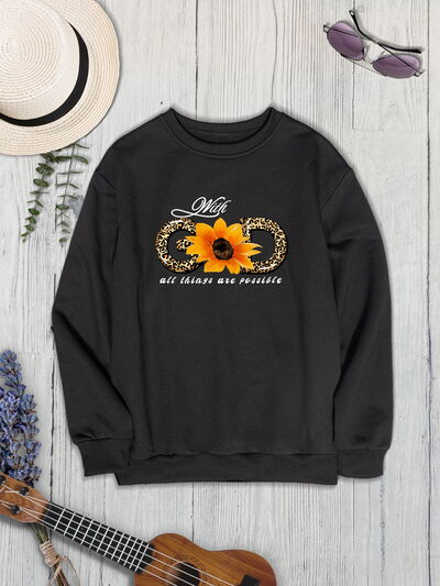 Sunflower Round Neck Dropped Shoulder Sweatshirt