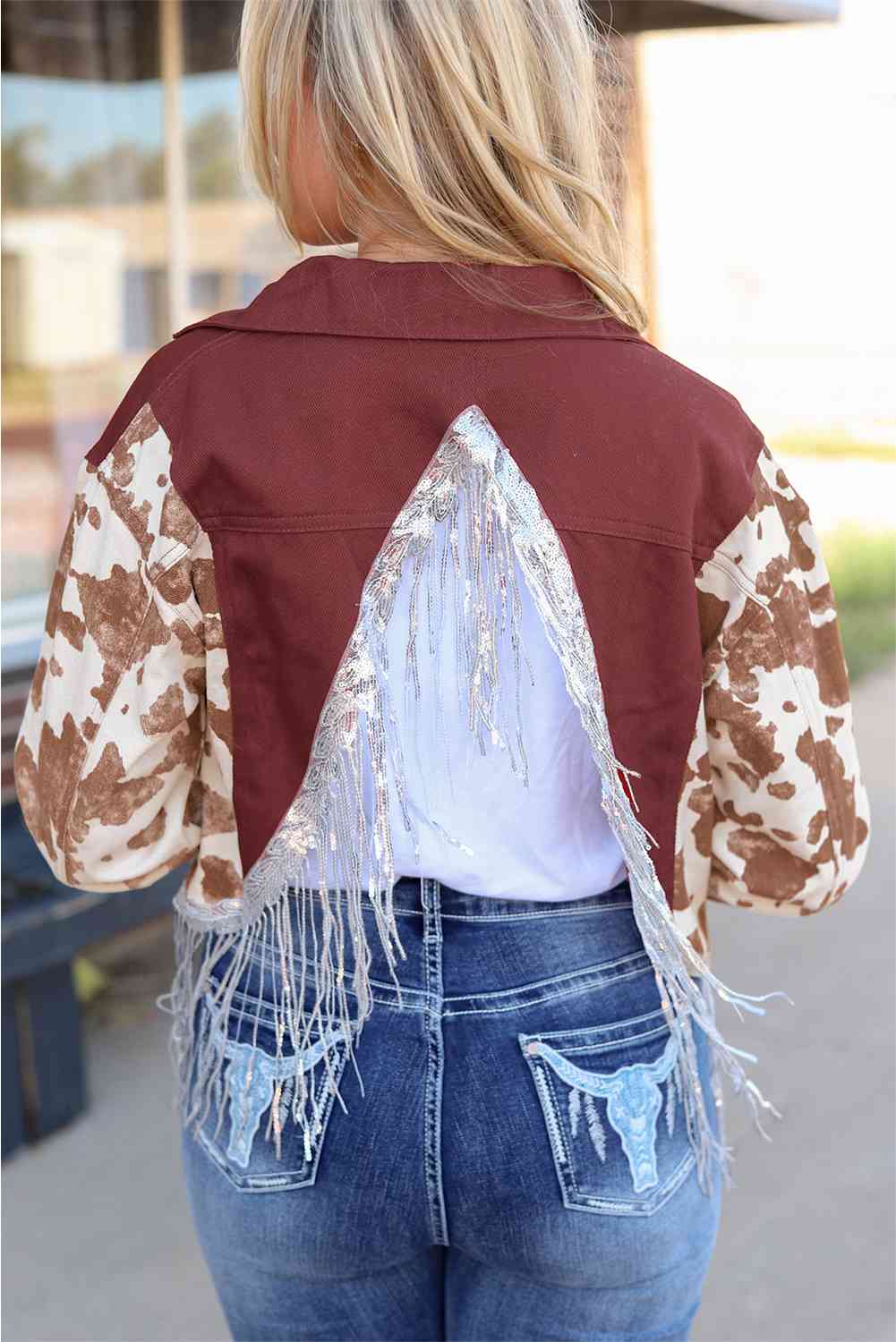 Fringe Detail Button Down Jacket