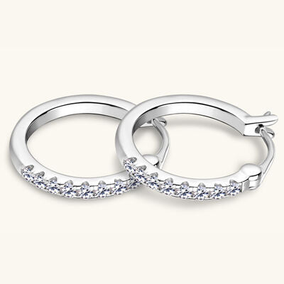 925 Sterling Silver Moissanite Huggie Earrings