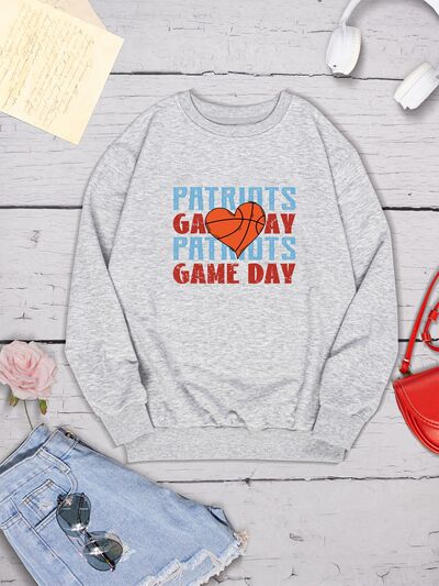 PATRIOTS GAME DAY Round Neck Dropped Shoulder Sweatshirt