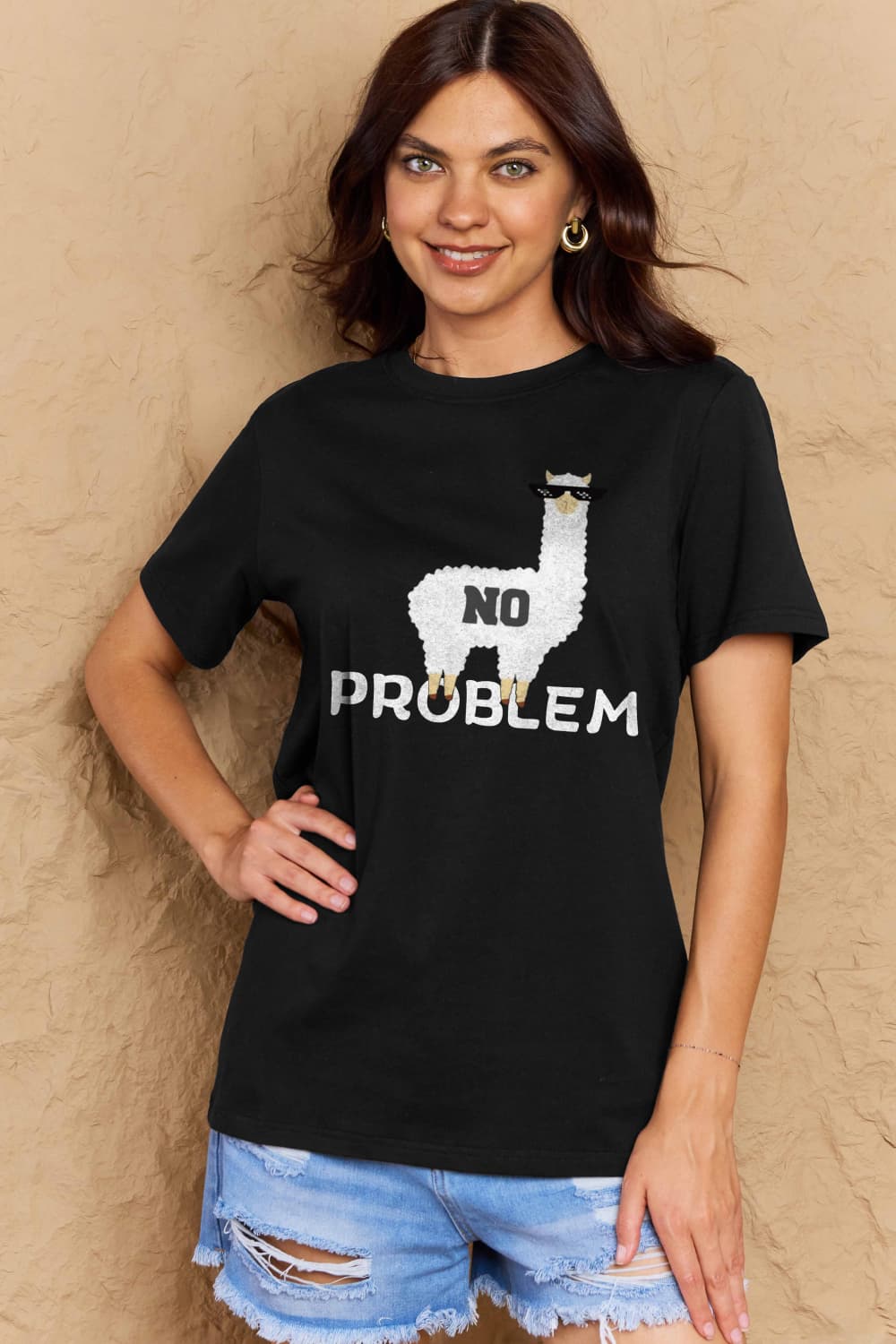 Simply Love Full Size NO PROBLEM Graphic Cotton Tee