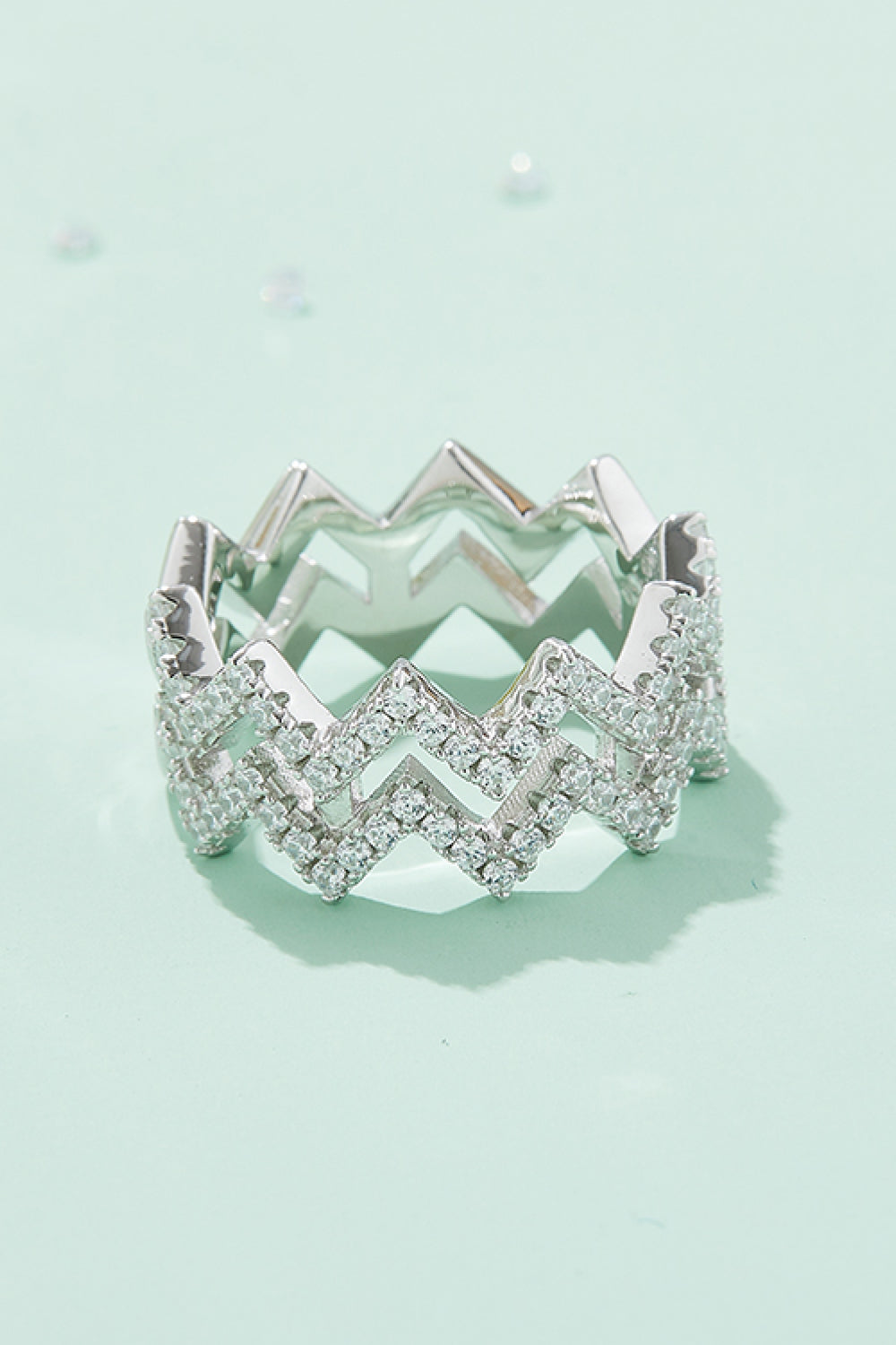 Moissanite Zigzag Stacking Rings